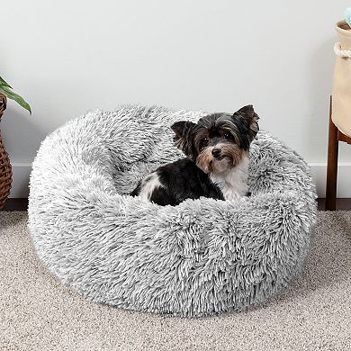 Furhaven Round Calming Faux Fur Donut Dog Bed