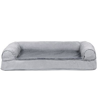 Furhaven Orthopedic Plush Suede Sofa Dog Bed