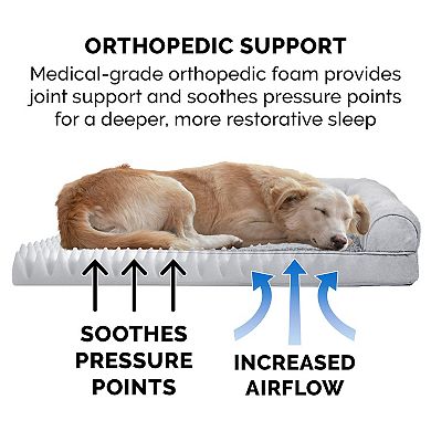Furhaven Orthopedic Plush Suede Sofa Dog Bed