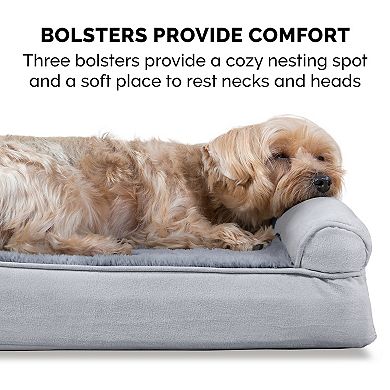 Furhaven Orthopedic Plush Suede Sofa Dog Bed