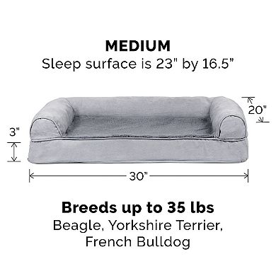 Furhaven Orthopedic Plush Suede Sofa Dog Bed