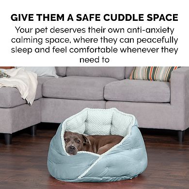 Furhaven 18-in. Round Plush Velvet Hug Pet Bed