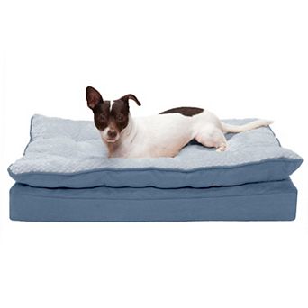 Furhaven Minky Faux Fur & Suede Pillow Top Mattress Orthopedic Dog Bed
