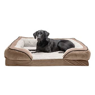 Furhaven Plush & Velvet Waves Sofa-Style Orthopedic Dog Bed