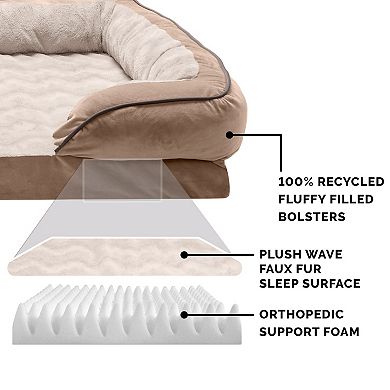 Furhaven Plush & Velvet Waves Sofa-Style Orthopedic Dog Bed