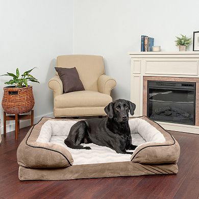 Furhaven Plush & Velvet Waves Sofa-Style Orthopedic Dog Bed