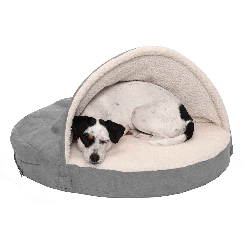 Furhaven Round Orthopedic Dog Bed, Gray