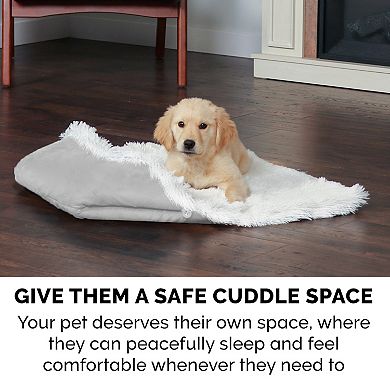 Furhaven Self-Warming Faux Fur & Suede Convertible Cuddler Cat Bed