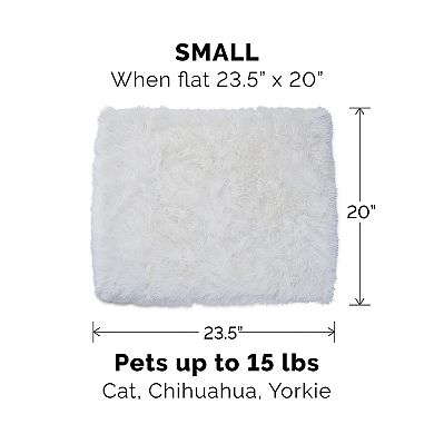 Furhaven Self-Warming Faux Fur & Suede Convertible Cuddler Cat Bed