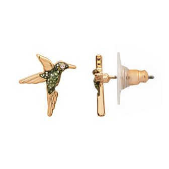 LC Lauren Conrad Gold Tone Hummingbird Nickel Free Stud Earrings