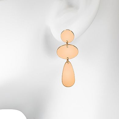 LC Lauren Conrad Gold Tone Geometric Drop Earrings