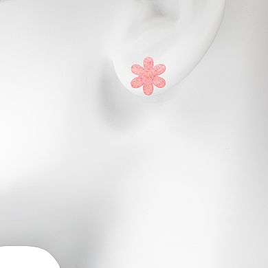 LC Lauren Conrad Pink Flower Stud Earrings
