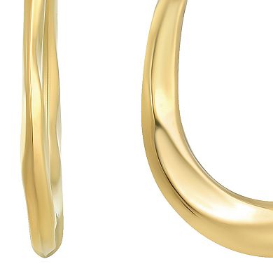 Taylor Grace 10K Gold Oval Fluted Hoop Earrings