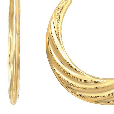 Taylor Grace 10K Gold Tapered Fluted Hoop Earrings