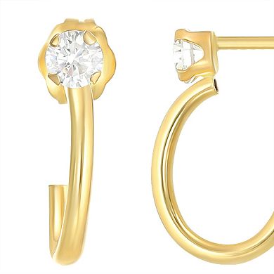 Taylor Grace 10K Gold Cubic Zirconia J Stud Earrings
