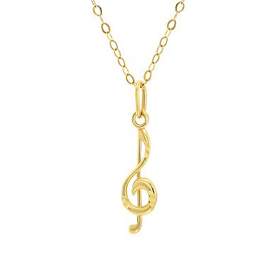 Taylor Grace 10K Gold Music Note Pendant Necklace
