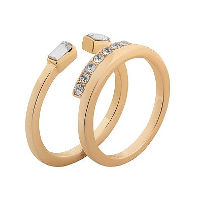 LC Lauren Conrad Gold Tone Stackable Stone Rings