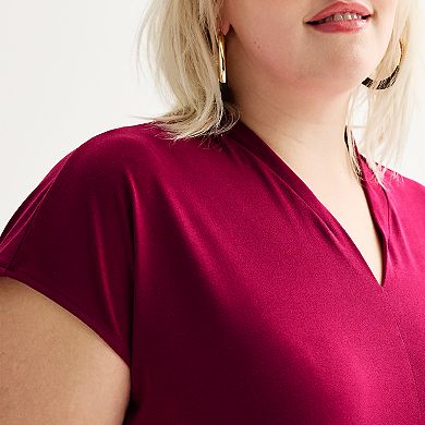 Plus Size Nine West Dolman V-Neck Top