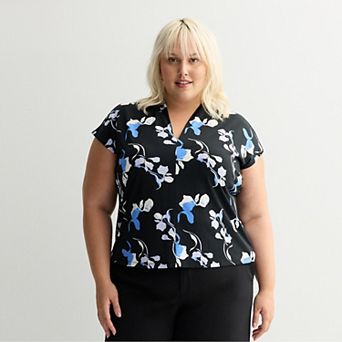 Plus Size Nine West Dolman V-Neck Top