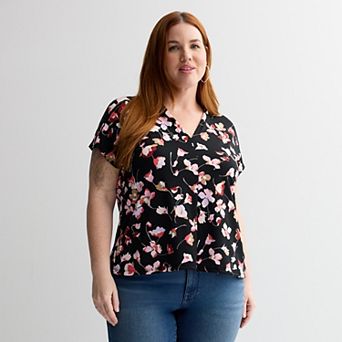 Plus Size Nine West Dolman V-Neck Top