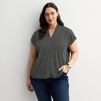 Plus Size Nine West Dolman V-Neck Top