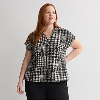 Plus Size Nine West Dolman V-Neck Top