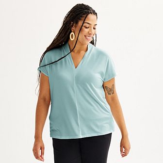 Plus Size Nine West Dolman V-Neck Top