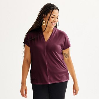 Plus Size Nine West Dolman V-Neck Top