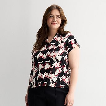 Plus Size Nine West Dolman V-Neck Top