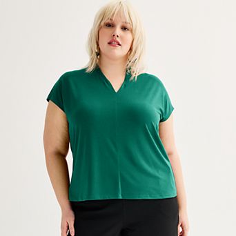 Plus Size Nine West Dolman V-Neck Top