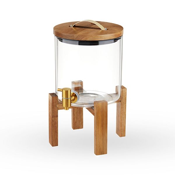 Modern Manor Wood & Glass Drink Dispenser By Twine Living