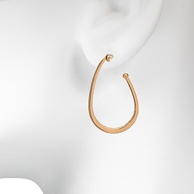 LC Lauren Conrad Gold Tone Open Oval Hoop Earrings