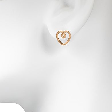 LC Lauren Conrad Gold Tone Open Heart Stud Earrings
