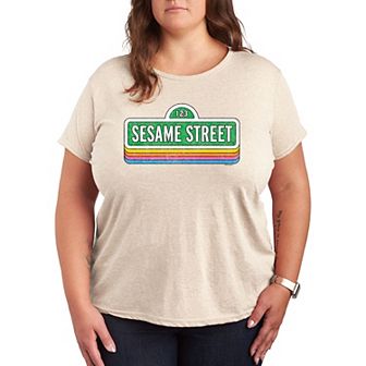 Plus Sesame Street Logo Repeated Graphic Tee