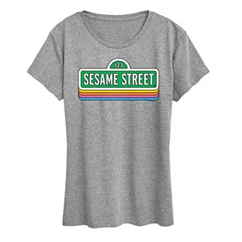 Women's Sesame Street Logo Repeated Graphic Tee