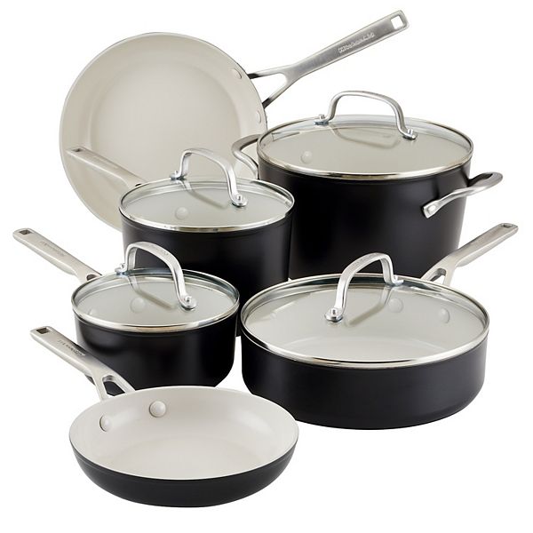 KitchenAid® Hard Anodized Ceramic Nonstick Cookware Pots and Pans Set