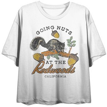 Juniors' Vintage Inspired "Going Nuts at the Redwoods" Short Sleeve Graphic Tee