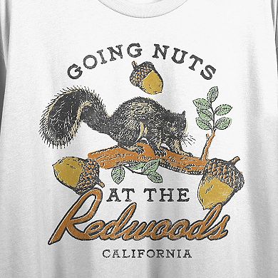 Juniors' Vintage Inspired "Going Nuts at the Redwoods" Short Sleeve Graphic Tee