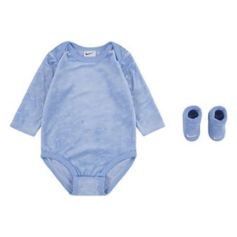 Newborn Baby Nike Velour Bodysuit and Booties 2 pc Set
