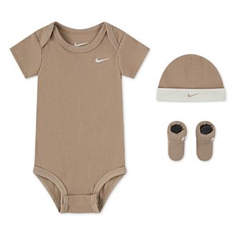 Newborn Baby Nike Waffle Bodysuit, Hat, and Booties 3 pc Set