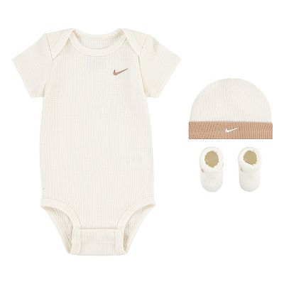 Newborn Baby Nike Waffle Bodysuit, Hat, and Booties 3-Piece Set
