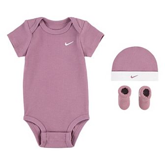 Newborn Baby Nike Waffle Bodysuit, Hat, and Booties 3 pc Set