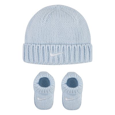 Newborn Baby Nike Knit Hat and Booties 2 Piece Set