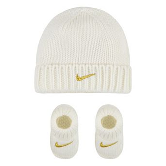 Newborn Baby Nike Knit Hat and Booties 2 pc Set