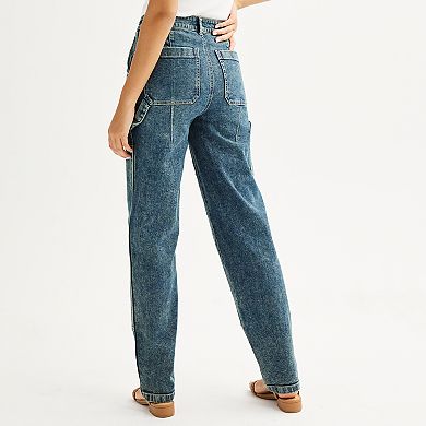 Juniors' SO® High-Rise Barrel Leg Carpenter Jeans