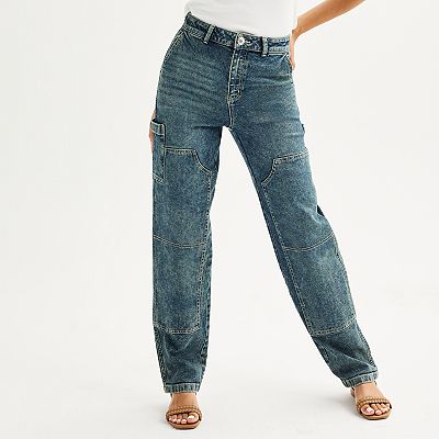 Juniors' SO® High-Rise Barrel Leg Carpenter Jeans
