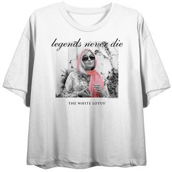 Juniors' White Lotus Tanya McQuoid Graphic Tee