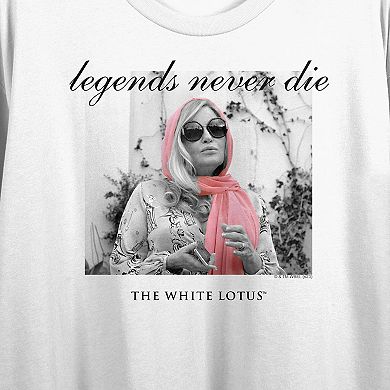Juniors' White Lotus Tanya McQuoid Graphic Tee