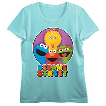 Juniors' Sesame Street Chalk Art Graphic Tee