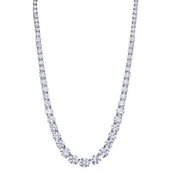 Sterling Silver Cubic Zirconia Tennis Necklace